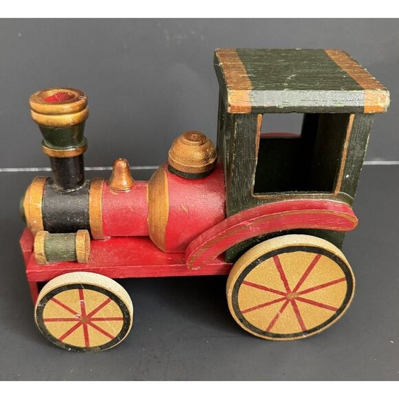 Wooden Train True Vintage Childs Christmas Toy 7” Wheels Work Kids Choo Decor - Picture 6 of 11